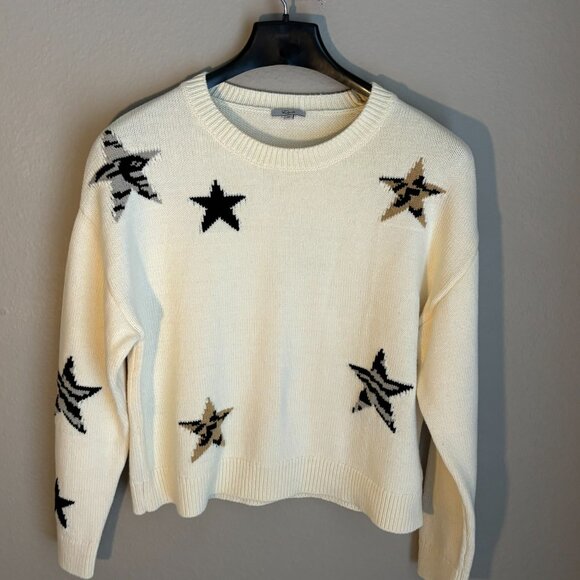 RAILS Percy Sweater - Ivory Neutral Animal Star - Women's Size Medium - Picture 3 of 13